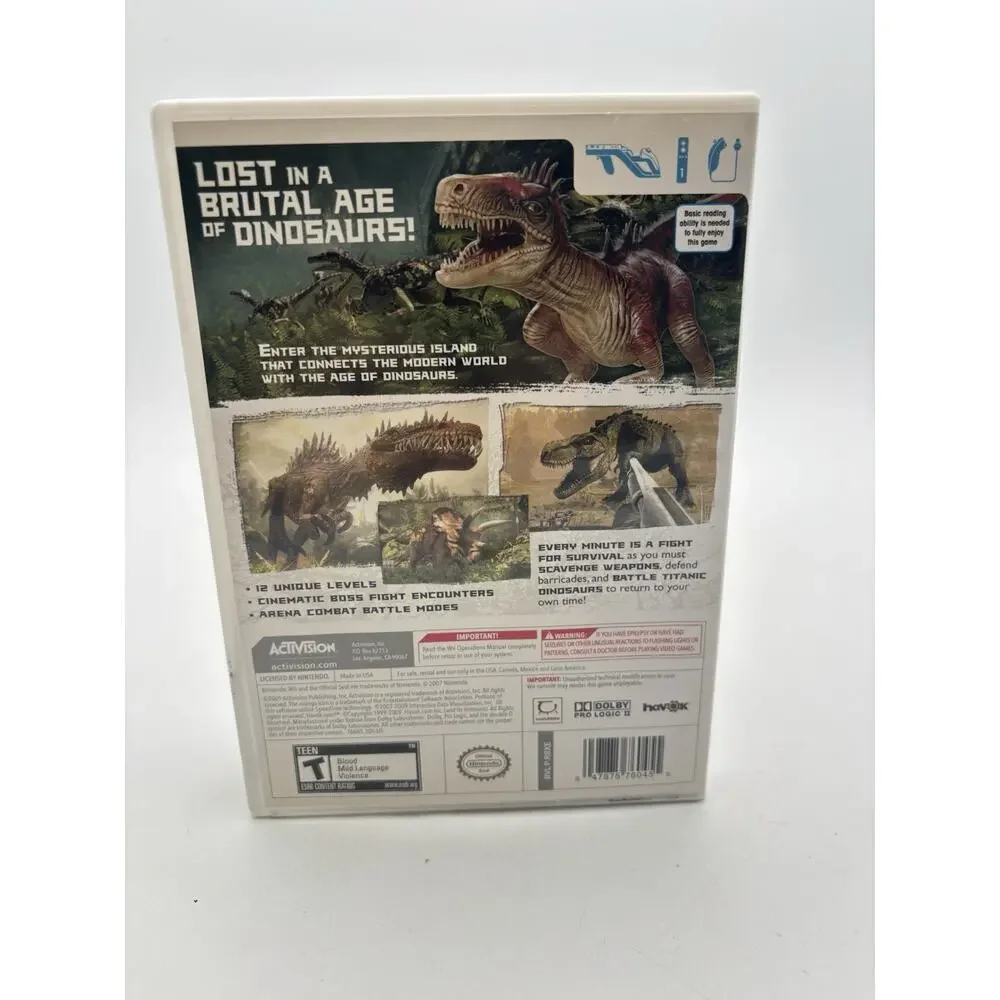 Jurassic: The Hunted (Nintendo Wii, 2009) Complete w/ Manual - Tested Working